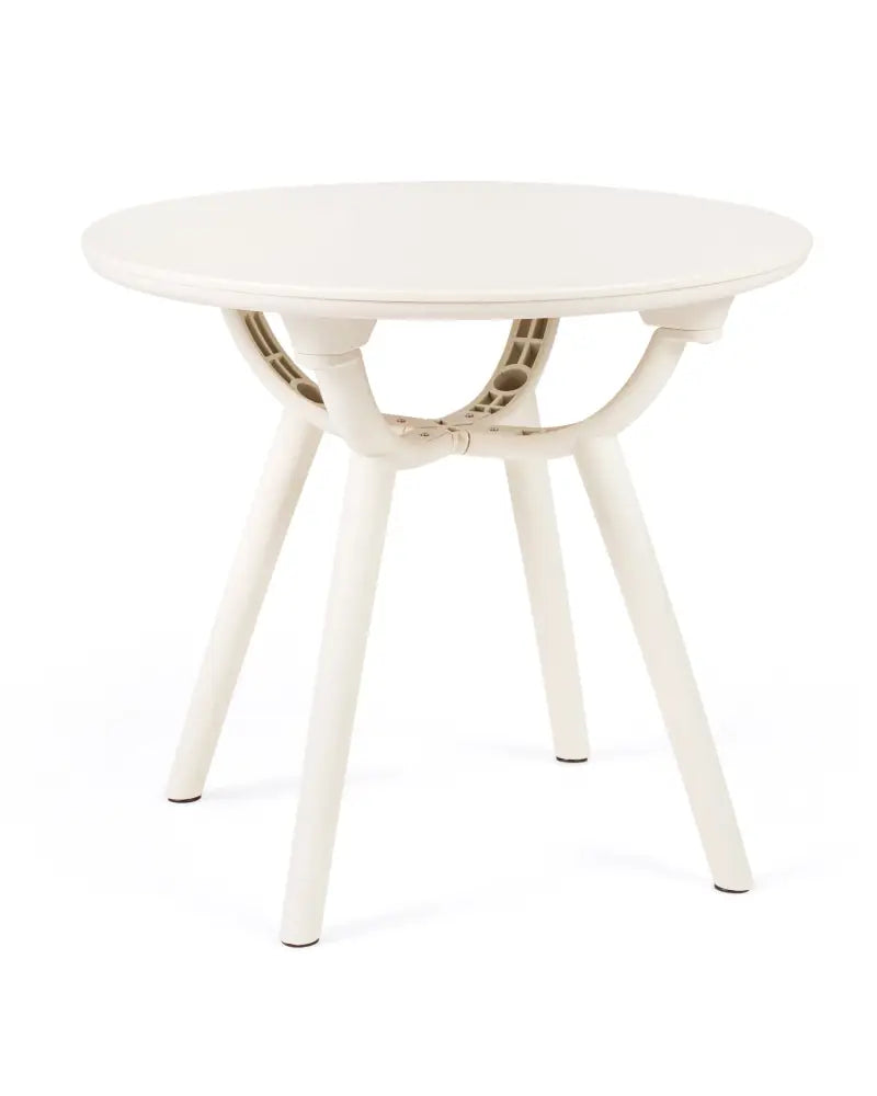 Weather-Resistant Circular Small End Table for Poolside and Balcony-1 Piece - White - Patio Coffee Tables