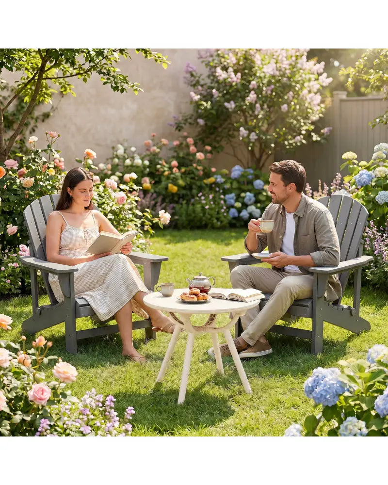 Weather-Resistant Circular Small End Table for Poolside and Balcony-1 Piece - White - Patio Coffee Tables