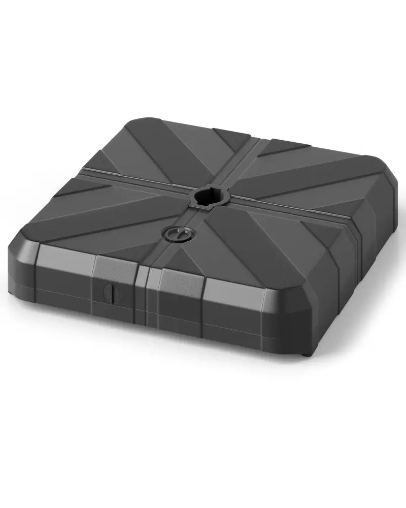 Weighted Offset Umbrella Base with Cross Bracket and Cut-out Handles - Black - Outdoor Umbrella Bases