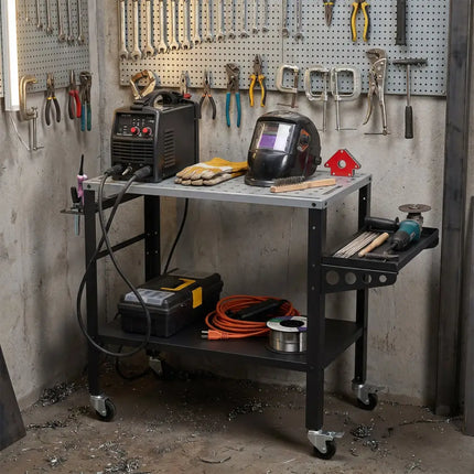 Welding Table 36x18’’ with Lockable Wheels and 144 Fixture Holes and Tool Slots - Garages