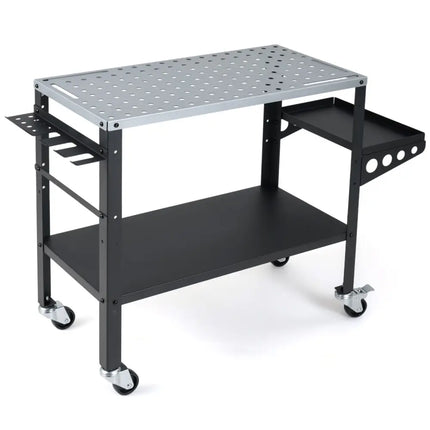 Welding Table 36x18’’ with Lockable Wheels and 144 Fixture Holes and Tool Slots - Garages