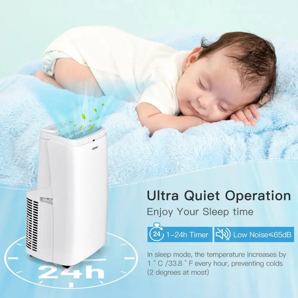 White 9000BTU 3-in-1 Portable Air Conditioner with Remote - White - Portable Air Conditioners