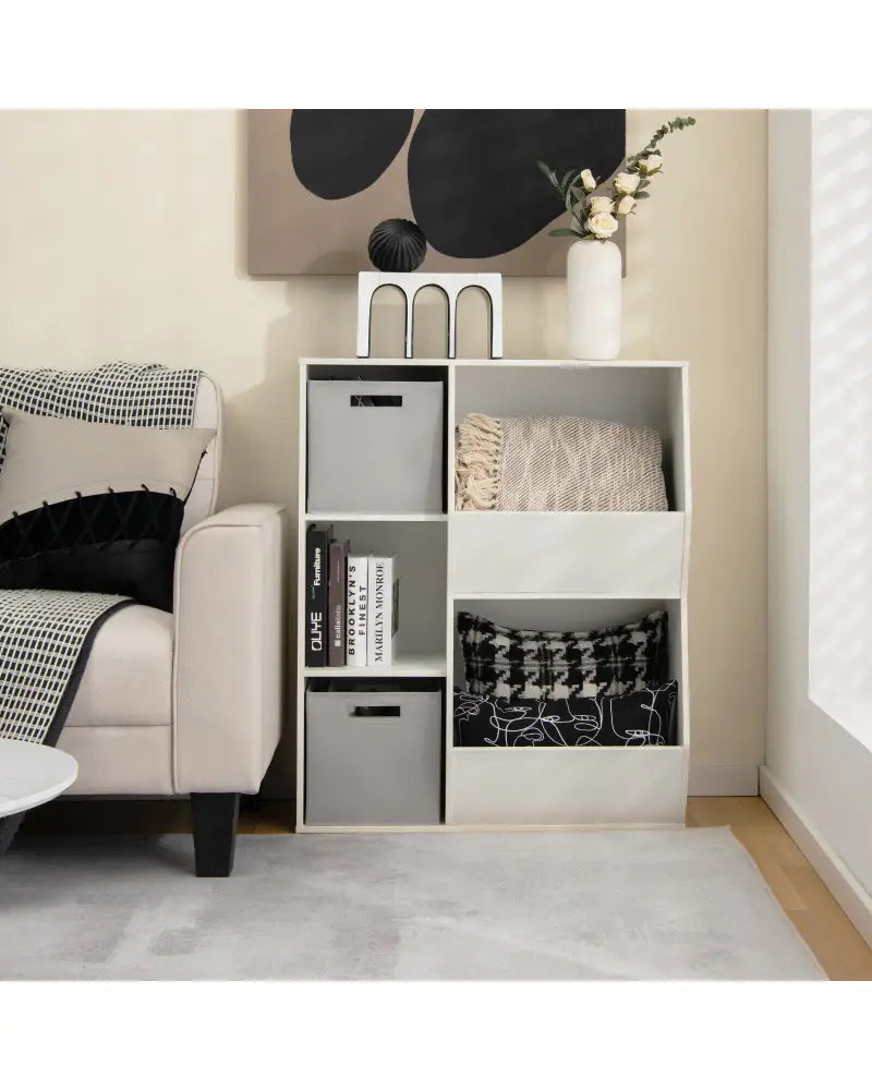 White Kids Toy Storage Cabinet Shelf Organizer - White - Kids Storage
