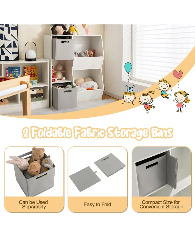 White Kids Toy Storage Cabinet Shelf Organizer - White - Kids Storage