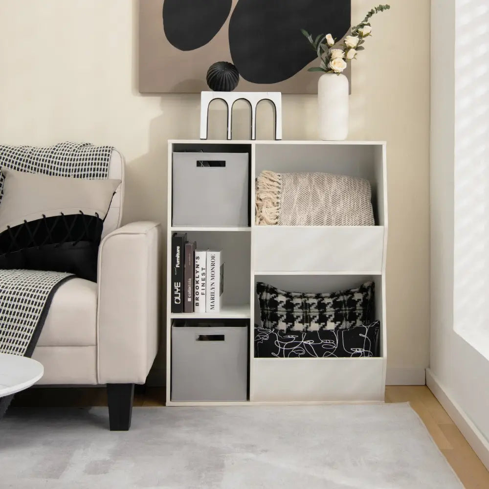 White Kids Toy Storage Cabinet Shelf Organizer - White - Kids Storage
