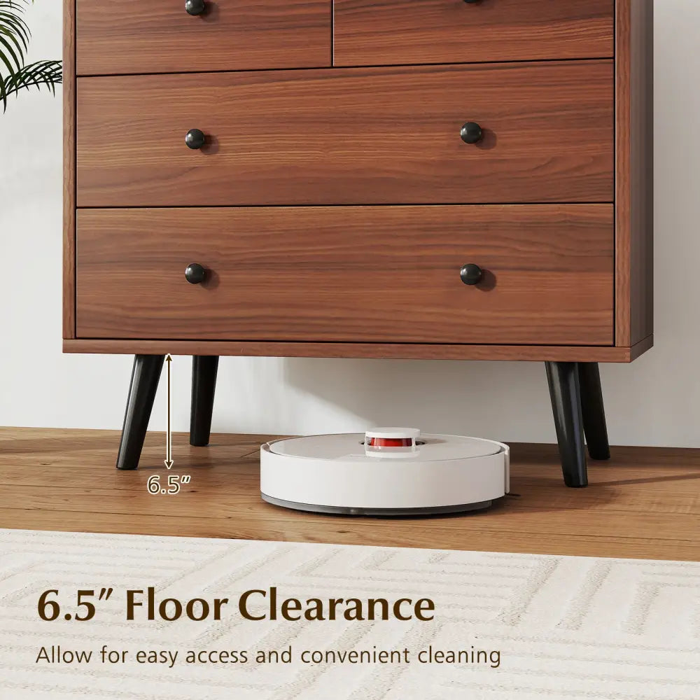 Wide Wooden Dresser with 4 Drawers for Bedroom Living Room-Walnut - Walnut - Dressers & Chests