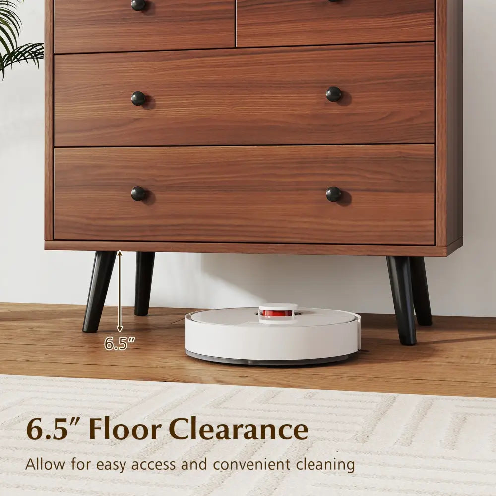 Wide Wooden Dresser with 4 Drawers for Bedroom Living Room-Walnut - Walnut - Dressers & Chests