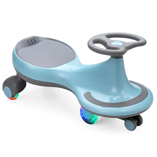 Wiggle Car Ride-on Toy with Flashing Wheels-Blue - Blue - Push & Pedal Ride On Toys