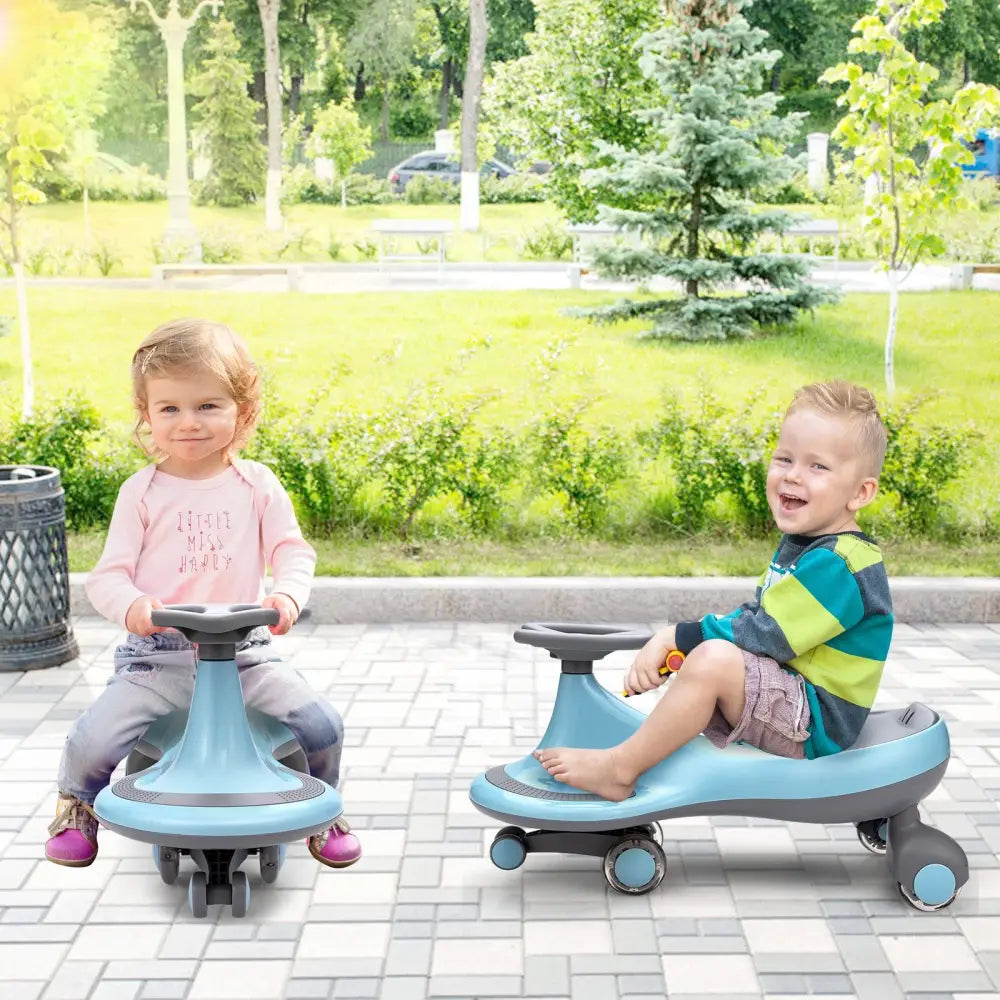 Wiggle Car Ride-on Toy with Flashing Wheels-Blue - Blue - Push & Pedal Ride On Toys