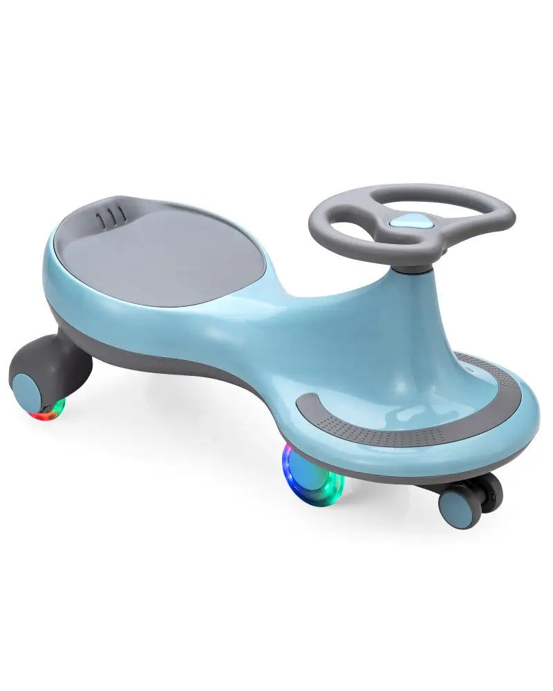 Wiggle Car Ride-on Toy with Flashing Wheels-Blue - Blue - Push & Pedal Ride On Toys
