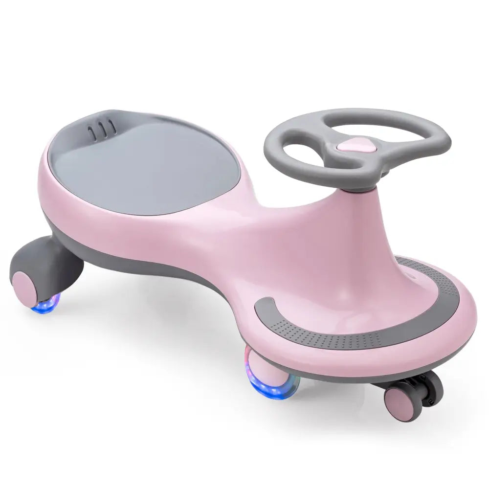 Wiggle Car Ride-on Toy with Flashing Wheels-Pink - Pink - Push & Pedal Ride On Toys