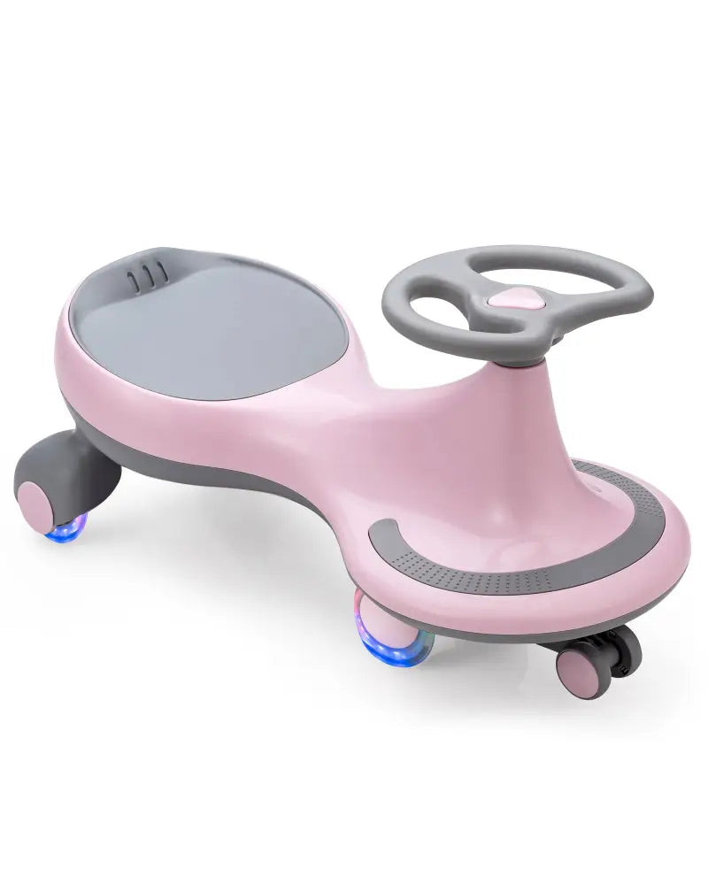 Wiggle Car Ride-on Toy with Flashing Wheels-Pink - Pink - Push & Pedal Ride On Toys