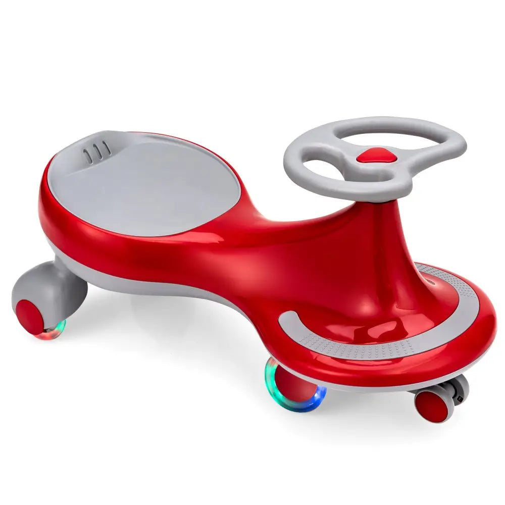 Wiggle Car Ride-on Toy with Flashing Wheels-Red - Red - Push & Pedal Ride On Toys
