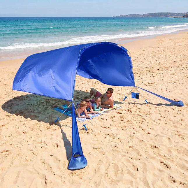 Wind Powered Beach Tent Portable Sun Shelter Canopy for Picnic-Navy - Navy - Tents