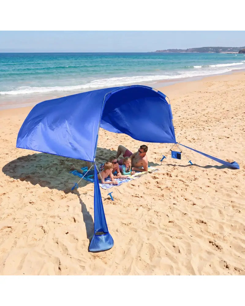 Wind Powered Beach Tent Portable Sun Shelter Canopy for Picnic-Navy - Navy - Tents