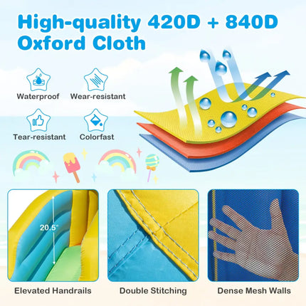 Windmill-themed Inflatable Water Slide Park with Jumping Area and Blower - Inflatable Water Slides