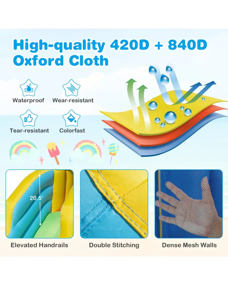 Windmill-themed Inflatable Water Slide Park with Jumping Area and Blower - Inflatable Water Slides