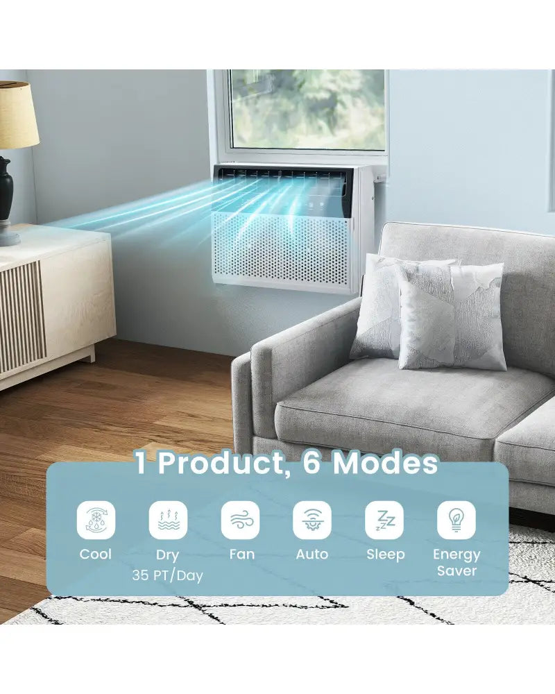 Window Air Conditione with Handy Remote and LED Control Panel-10000 BTU - White - Portable Air Conditioners