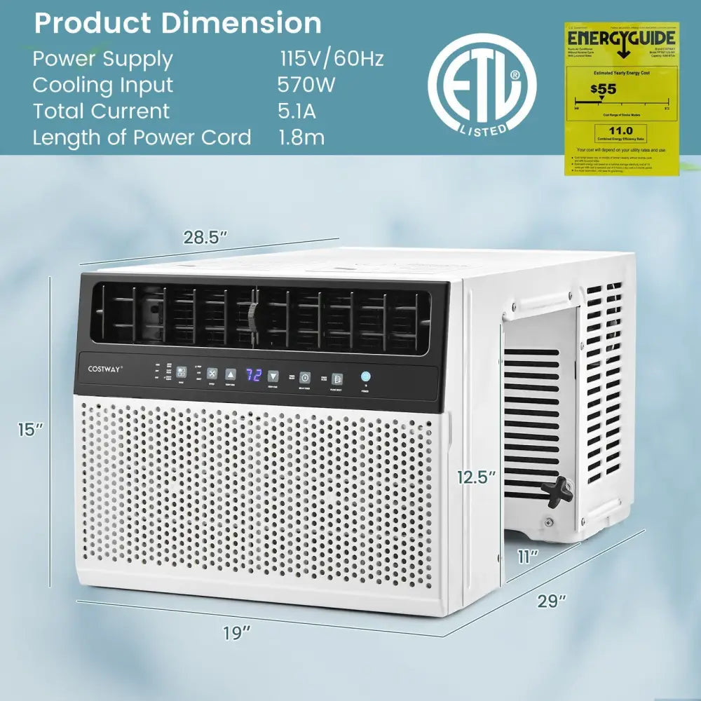 Window Air Conditione with Handy Remote and LED Control Panel-10000 BTU - White - Portable Air Conditioners