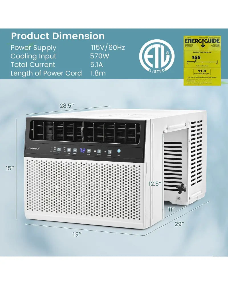 Window Air Conditione with Handy Remote and LED Control Panel-10000 BTU - White - Portable Air Conditioners