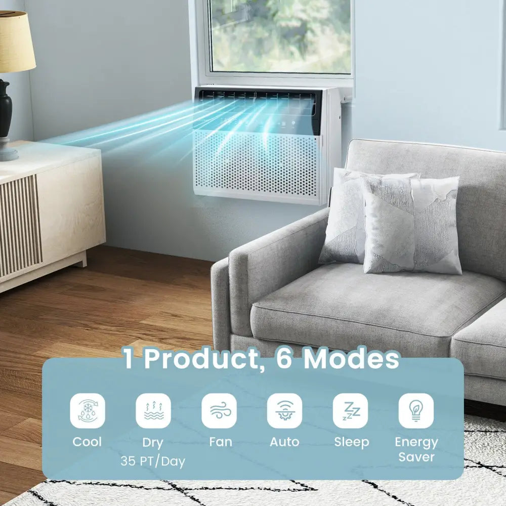 Window Air Conditione with Handy Remote and LED Control Panel-10000 BTU - White - Portable Air Conditioners