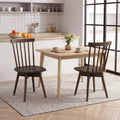 Windsor Dining Chairs Set of 2 Mid Century Rubber Wood Kitchen Chairs with Swivel Seat-Walnut - Walnut - Dining Chairs