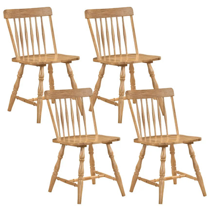 Windsor Dining Chairs Set of 4 with Curved Spindle Back-Natural - Natural - Dining Chairs