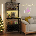Wine Organizer with Power Outlet and Bottle Holders-Gray - Gray - Wine Racks