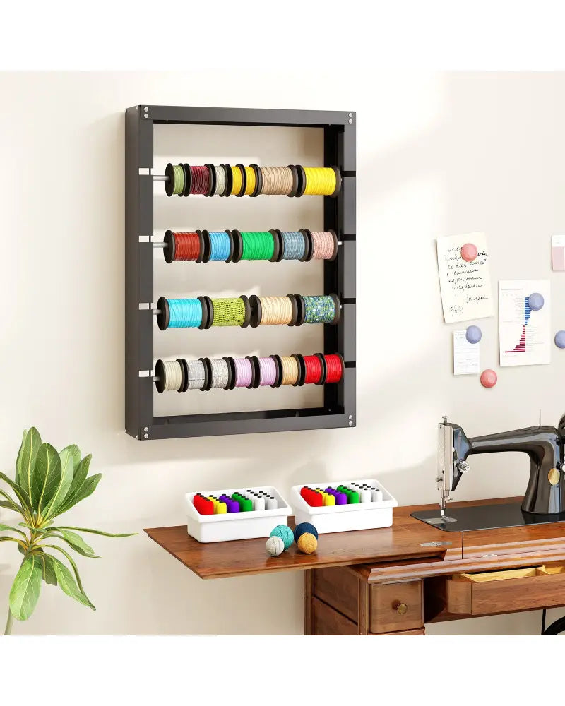 Wire Spool Rack with 4 Rods for Electrical Industrial and Retail Use-Gray - Gray - Garages