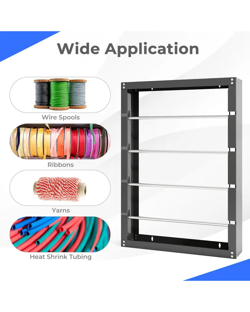 Wire Spool Rack with 4 Rods for Electrical Industrial and Retail Use-Gray - Gray - Garages