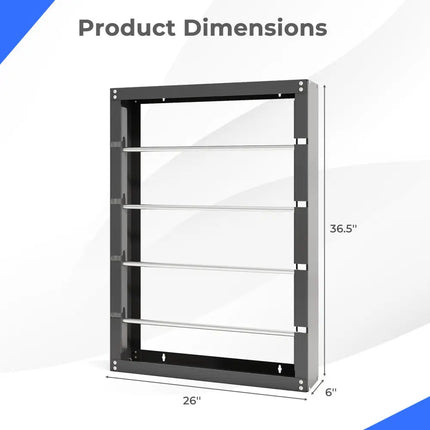 Wire Spool Rack with 4 Rods for Electrical Industrial and Retail Use-Gray - Gray - Garages