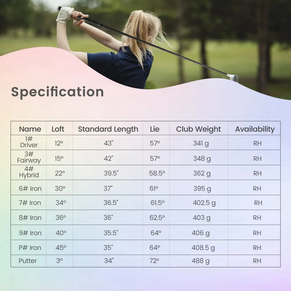 Women’s 9 Pieces Complete Golf Club Set-Pink - Pink - Golf