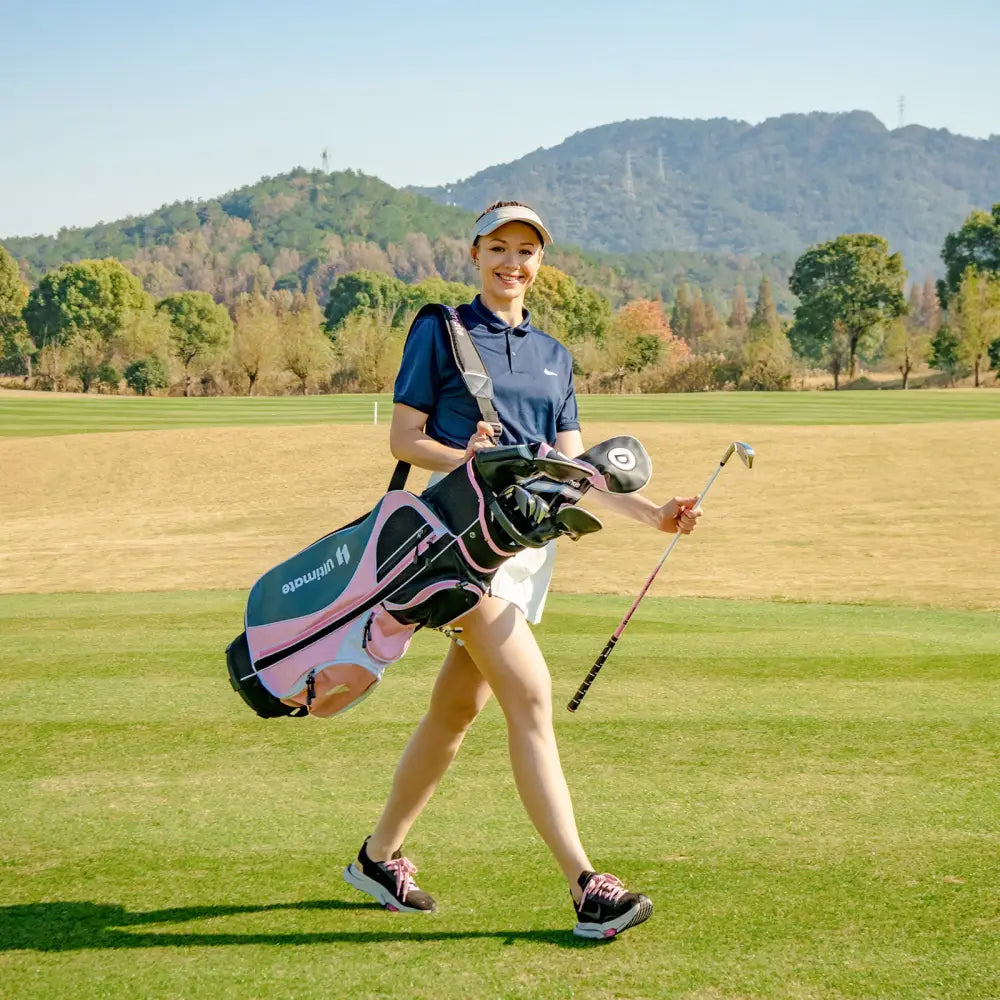 Women’s Complete Golf Club Set Right Hand with Rain Hood-Pink - Pink - Golf