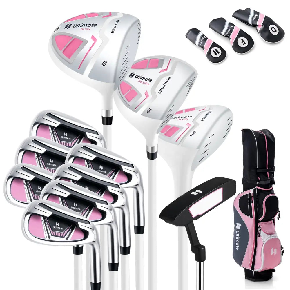 Women’s Complete Golf Club Set Right Hand with Rain Hood-Pink - Pink - Golf