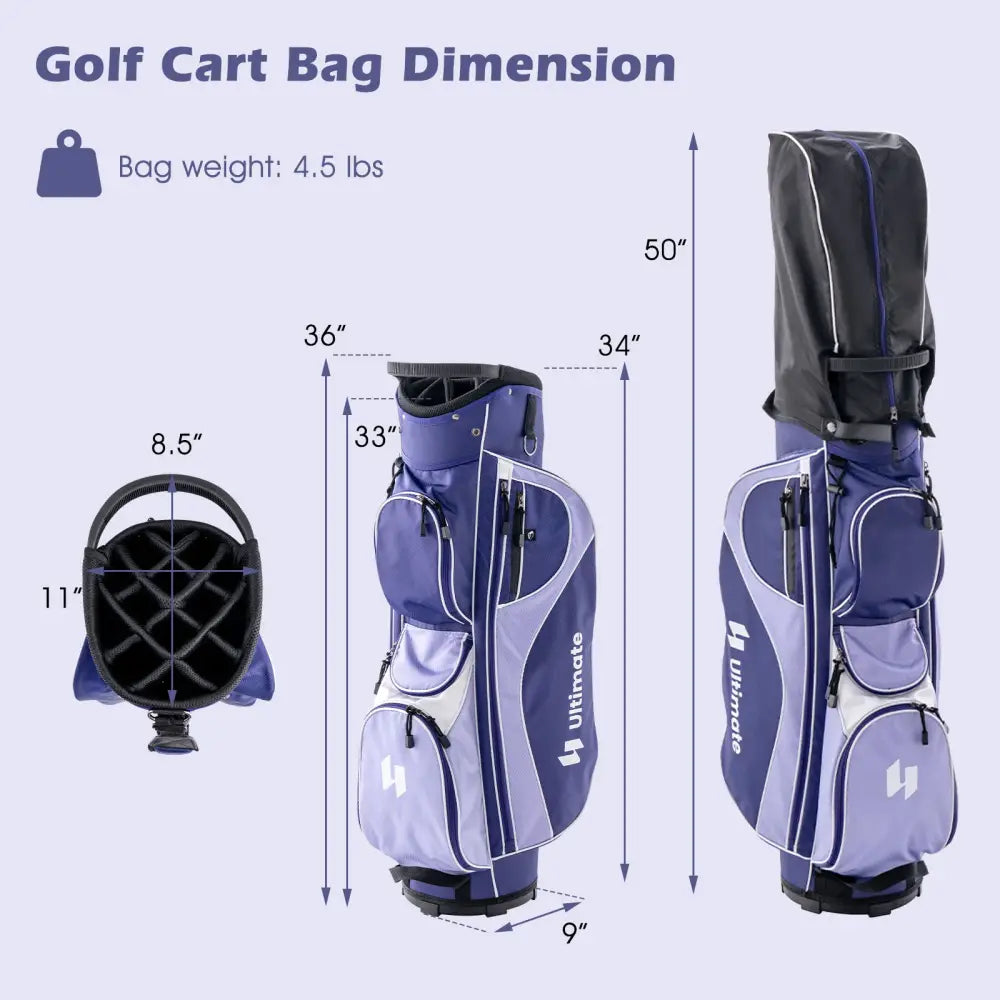 Women’s Complete Golf Club Set Right Hand with Rain Hood-Purple - Purple - Golf