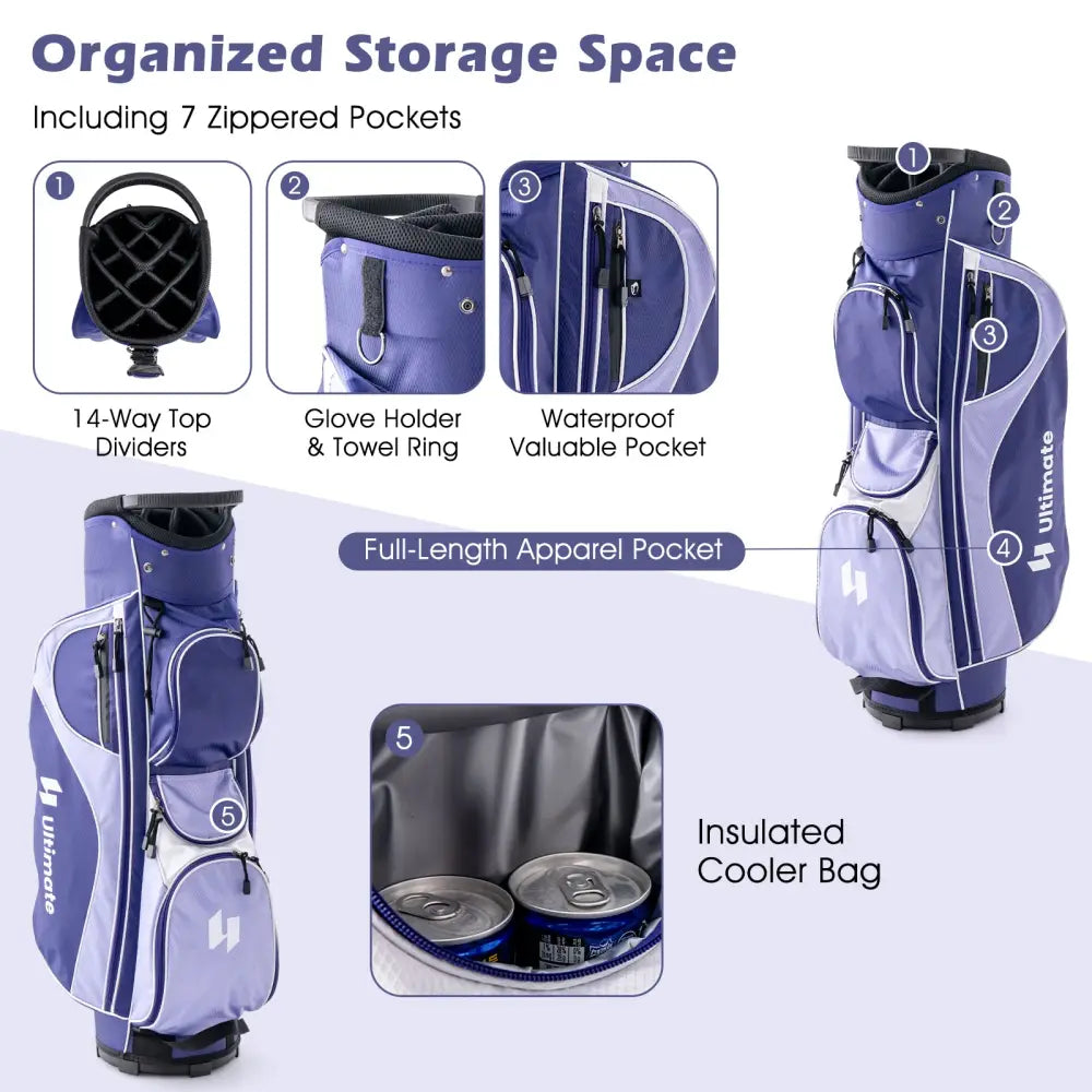 Women’s Complete Golf Club Set Right Hand with Rain Hood-Purple - Purple - Golf