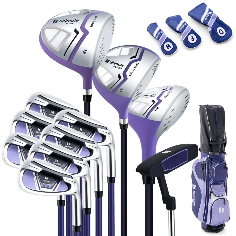 Women’s Complete Golf Club Set Right Hand with Rain Hood-Purple - Purple - Golf