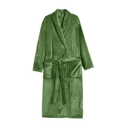 Women's Flannel Robe Thick Warm Fleece Bathrobe - Winter Soft Plush Long Nightgown/Sleepwear - Oasis Home Essentials