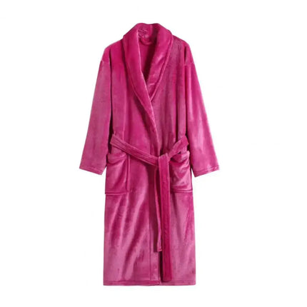 Women's Flannel Robe Thick Warm Fleece Bathrobe - Winter Soft Plush Long Nightgown/Sleepwear - Oasis Home Essentials
