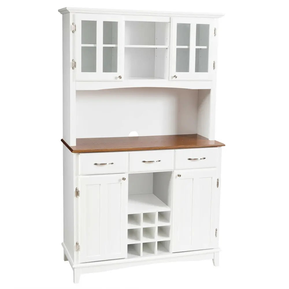 Wood Buffet Hutch Cabinet with 3 Large Drawers - White - Sideboards Cabinets & Buffets