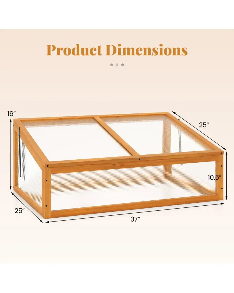 Wood Cold Frame Greenhouse Raised Planter Bed Protection with Transparent Flip-top Roof-Orange - Orange - Greenhouses