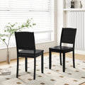 Wood Dining Chair Set of 2 Armless Kitchen Chairs with Rubber Wood Legs-Black - Black - Dining Chairs