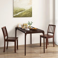 Wood Dining Chair Set of 2 with Rubber Wood Legs-Brown - Brown - Dining Chairs