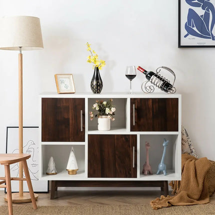 Wood Display Sideboard Storage Cabinet with Storage Compartments - Cabinets & Chests
