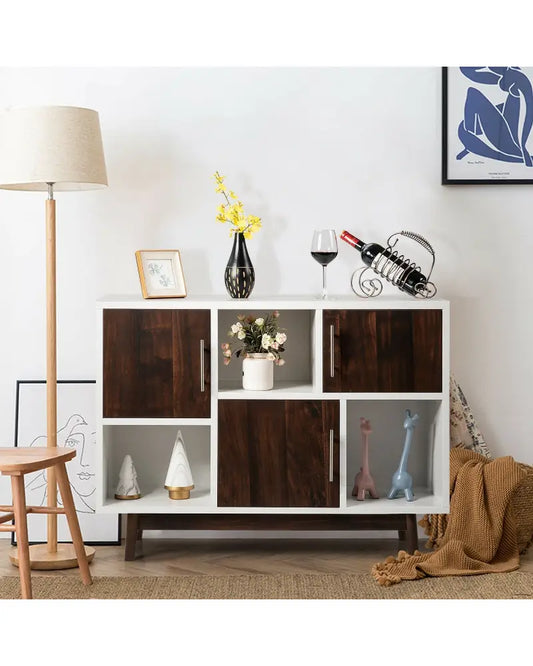 Wood Display Sideboard Storage Cabinet with Storage Compartments - Cabinets & Chests