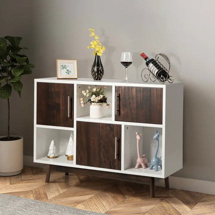 Wood Display Sideboard Storage Cabinet with Storage Compartments - Cabinets & Chests
