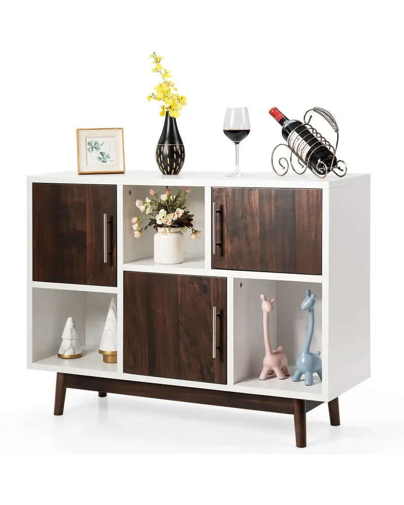 Wood Display Sideboard Storage Cabinet with Storage Compartments - Cabinets & Chests