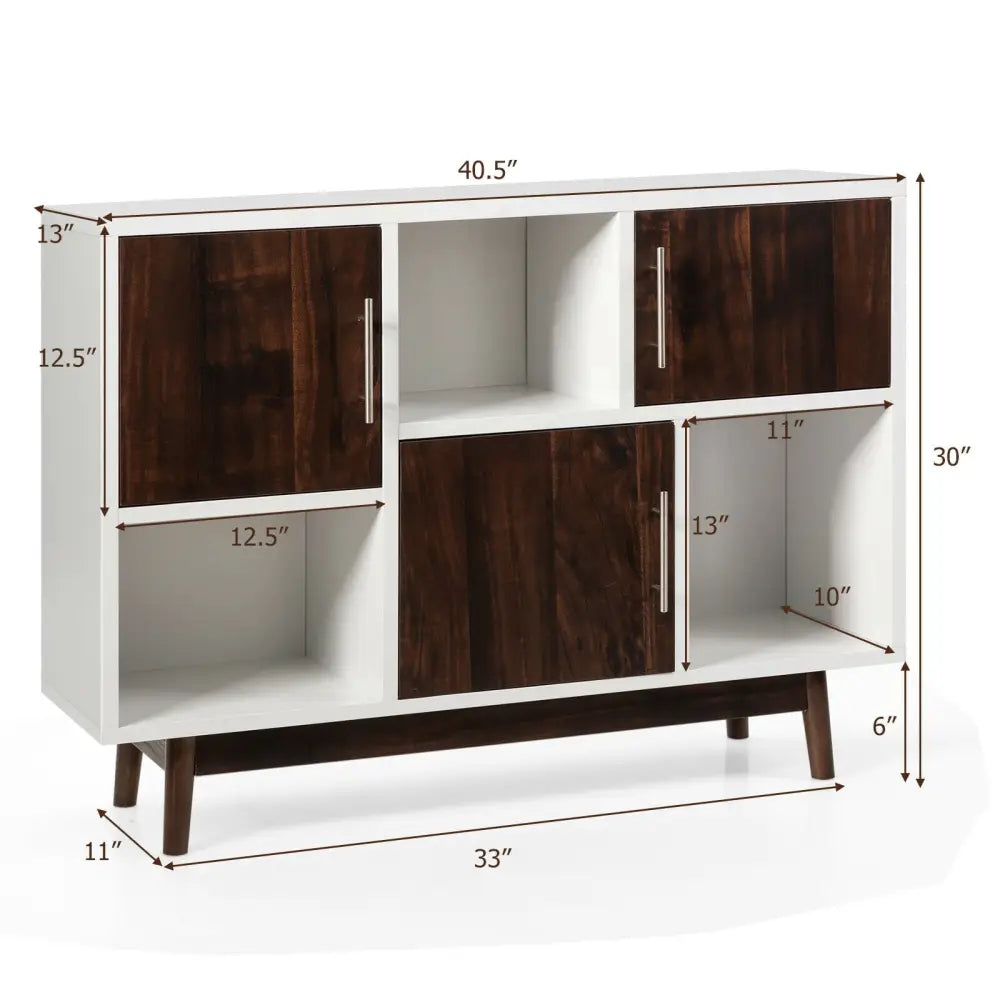Wood Display Sideboard Storage Cabinet with Storage Compartments - Cabinets & Chests