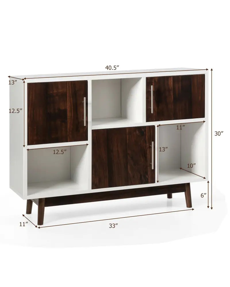 Wood Display Sideboard Storage Cabinet with Storage Compartments - Cabinets & Chests