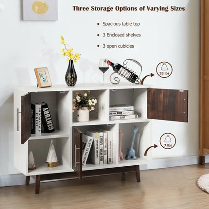 Wood Display Sideboard Storage Cabinet with Storage Compartments - Cabinets & Chests